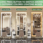 FENNIO Full Length Mirror with Lights, Wall Mounted Hanging Mirror with Lights - Image 3