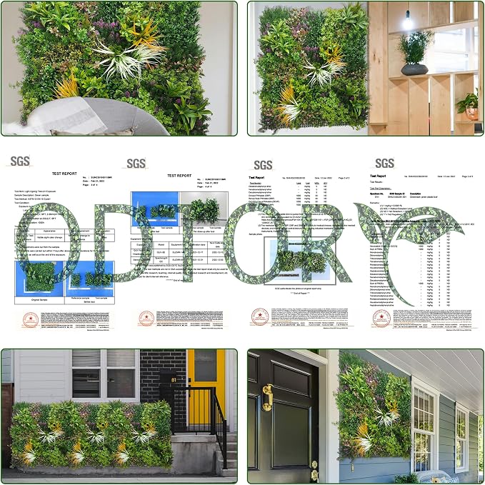 ODTORY Artificial Greenery Grass Wall Panels: 20"x 20" 24P UV-Anti Faux Ivy - Image 5