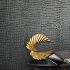 Zeeko Black Peel and Stick Wallpaper 17.3" x 394" Removable Crocodile Wallpaper by Zeeko
