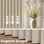 AJAZZ Blackout Accordion Door Curtain 98"x84" Cream Yellow - Image 6