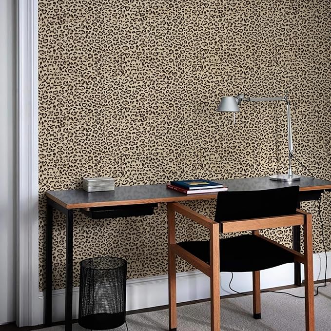 JiffDiff Leopard Print Peel and Stick Wallpaper, Waterproof Removable Self - Image 8