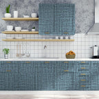 TANONE Blue Contact Paper Peel and Stick 15.8 in X 118 in, Grasscloth Wallpaper - Image 9