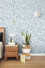 Safiyya 787"x17.3" Blue Peel and Stick Wallpaper Boho Contact Paper Modern - Image 7