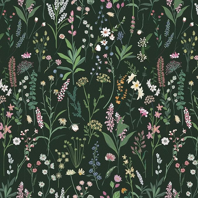 JiffDiff Floral Wallpaper Peel and Stick Farm Floral 1181" x 17.32" Wildwood - Image 8