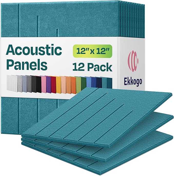 Acoustic Panels 12-Pack Soundproof Wall Panels 12"x12"x0.4" Decorative Sound by EkkogoAcousticPanels