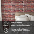 CONCORD WALLCOVERINGS ™ 3D Red Faux Brick Wall Panels - Image 5
