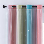 XiDi Curtains for Bedroom Decor, Rainbow Pink-Blue-34-45 - Image 2