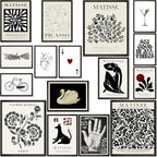 LANCHI95 16 PCS Black and White Home Decor, Eclectic Wall Art, Minimalist by LANCHI95