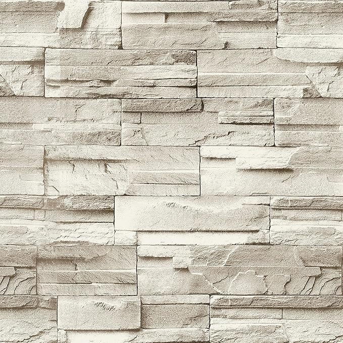 Jeweluck Stone Wallpaper Peel and Stick Brick Wallpaper 17.7”×196.8” Brick by Jeweluck