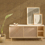 Grasscloth Peel and Stick Wallpaper 15.75x196.85inch Vintage Brown Removable - Image 3