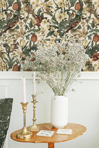 Erfoni 17.3" x118" Floral Birds Wallpaper Vintage Floral Peel and Stick - Image 4