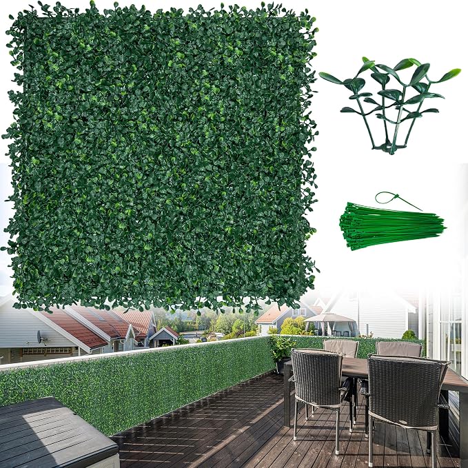 ODTORY Artificial Boxwood Wall Panels 20x20 inch 8Pcs, UV-Anti Faux Greenery by ODTORYHOME