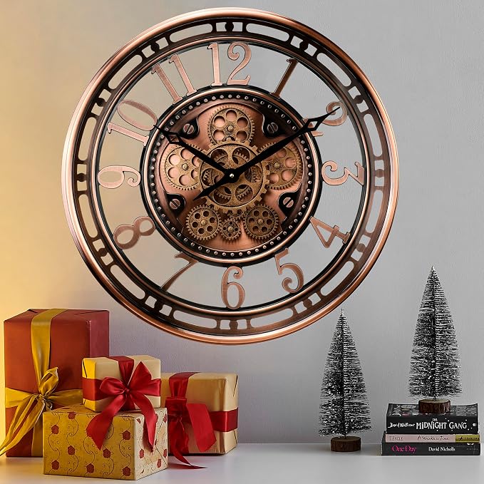 CLXEAST 21 Inch Moving Gear Wall Clock - Image 7