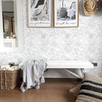 Ismoon Large Floral Peel and Stick Wallpaper Boho White/Grey Contact Paper - Image 5