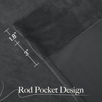 NICETOWN Grey Velvet Blackout Curtains 108 inches Long - Image 4