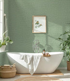Guvana Grasscloth Peel and Stick Wallpaper Green Textured Contact Paper Modern - Image 5