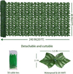 ODTORY Artificial Fence Privacy Screen: 4FT x 20FT UV-Anti Faux Greenery - Image 2
