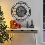 CLXEAST 28 Inch Large Industrial Moving Gear Wall Clock - Image 8