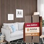 Avana Acoustic Wood Wall Panels – 47.2 X 12.6 Inch Walnut Acoustic Panels 2 PCs by AvanaHome