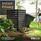 5ft H x 3.2ft W No Dig Charcoal Wood Privacy Screen, Great to Hide Trash Cans - Image 2