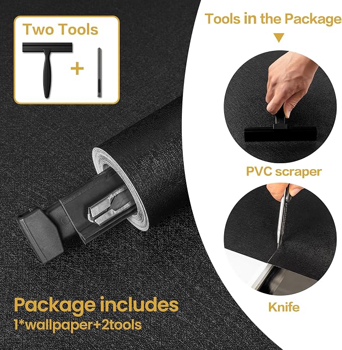 practicalWs Black Wallpaper Peel and Stick - Image 2