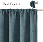 NICETOWN Greyish Blue Room Darkening Rod Pocket Curtains 63 inch Length - Image 2