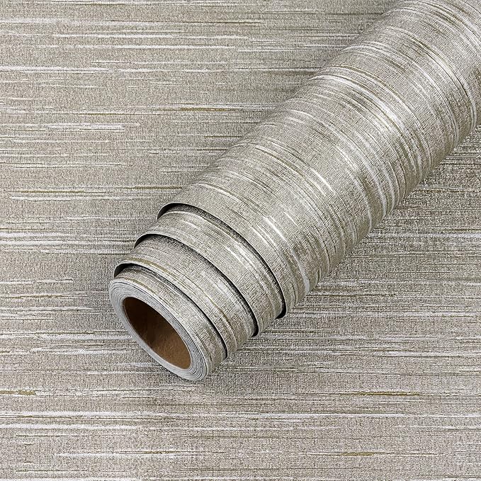 LACHEERY Faux Grasscloth Prepasted Wallpaper Peel and Stick Contact Paper by LaCheery