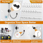Peg Board, Total 32” x 32”, 4 Pack White Peg Board Panels, 50lbs Load Capacity - Image 5