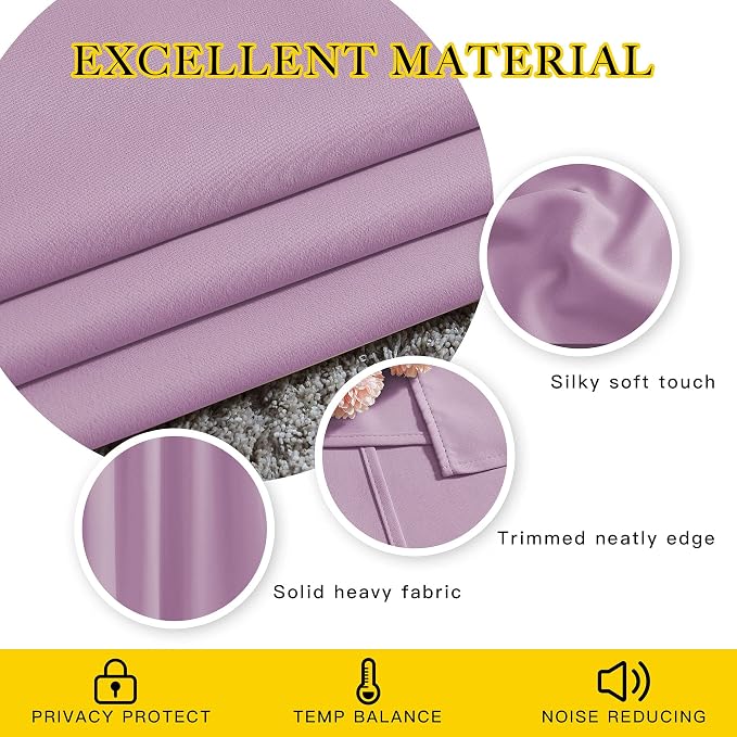 NICETOWN Room Darkening Patio Sliding Door Curtains 84 inch Length, Grommet - Image 3