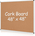 Extra Large Cork Bulletin Board 48" X 48", Wall Mounted Notice Pin Board by Justdowhatyouwanttodo