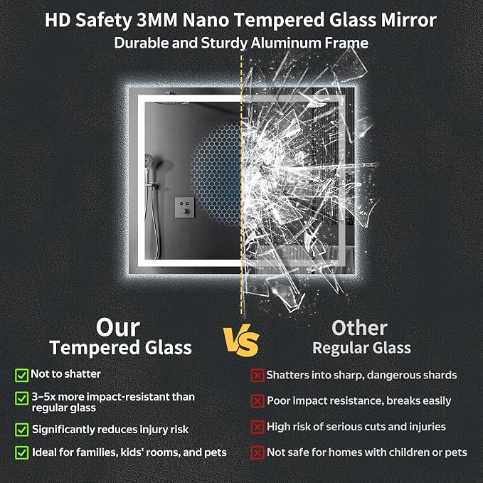 40"x32" LED Bathroom Mirror - Image 5