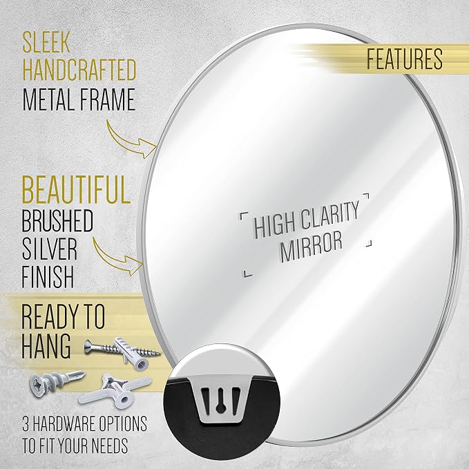 HBCY Creations Small Round Mirror, Living Room and More, Modern Minimalist - Image 5
