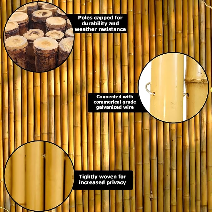 FOREVER BAMBOO Natural Bamboo Fencing Decorative Rolled Fence Panel 0.75 in D x - Image 13
