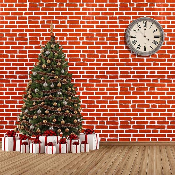 Chuangdi 2pcs 4.5 x 9 Feet Brick Wallpaper Peel and Stick Backdrop Tablecloth - Image 5