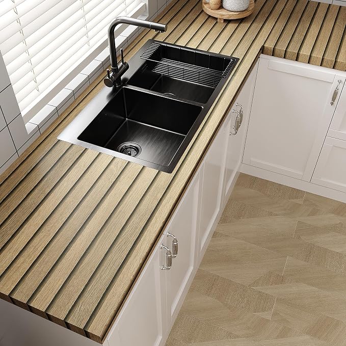 VEELIKE Slat Wood Contact Paper Wood Wallpaper Peel and Stick - Image 8