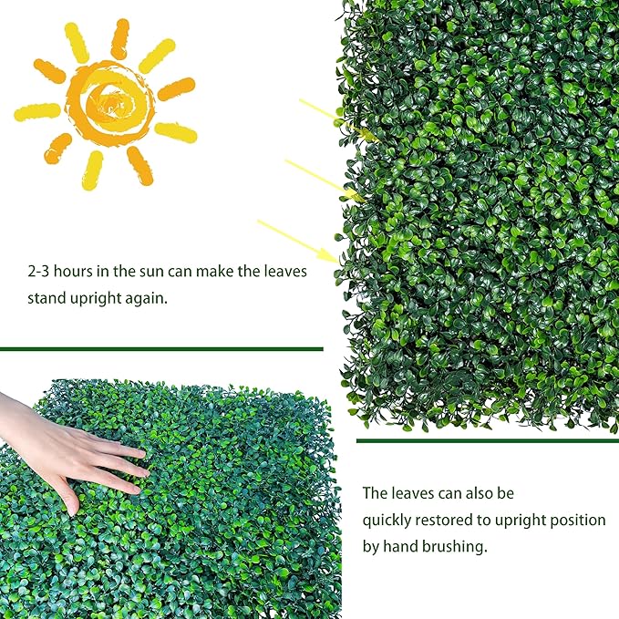 ODTORY Artificial Grass Wall Backdrop Panels, 16 X 12 in 24P UV-Anti Greenery - Image 4