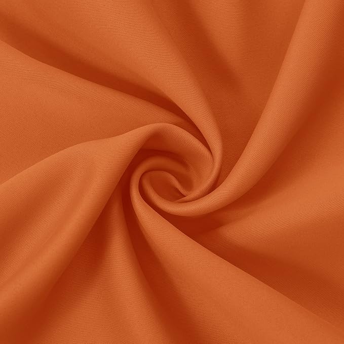LEMOMO Orange Blackout Curtains 52 x 54 Inch Length/Set of 2 Curtain - Image 5