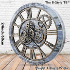 The B-Style Large Wall Clock 24 inch Moving Gear Wall Clock Oversized Vintage - Image 3
