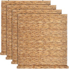 DoubleFill 4 Pcs Bamboo Shades Outdoor Reed Roll Up Blinds 48" W x 72" H by DoubleFill