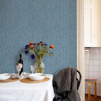 JiffDiff Woven Wallpaper Peel and Stick 17.3" x 120" Colorful Paint Grasscloth - Image 2