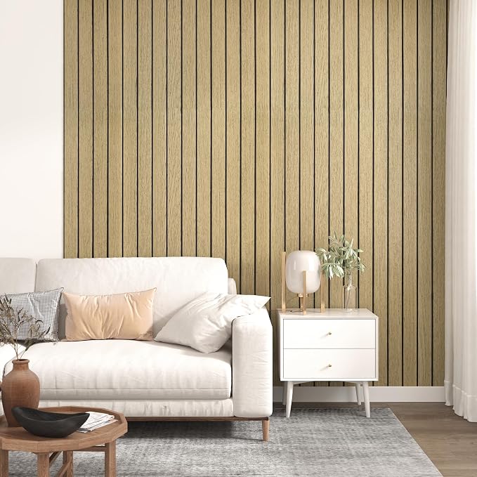 Brown 3D Wood Wall Panels Peel and Stick Fluted Wall Slat Panels 23.6"x197" - Image 7