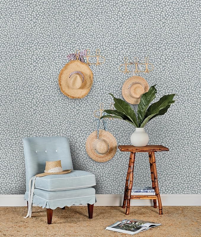 NuWallpaper x Society Social Sea Fern Slate Blue Peel and Stick Wallpaper - Image 3