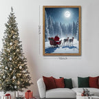 Framed Christmas Wall Decor, Santa Claus Delivering Christmas Gifts Canvas - Image 3