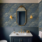 Safiyya Blue Vintage Floral Wallpaper Peel and Stick Contact Paper 17.3" x 197" - Image 2