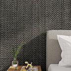 FunStick 15.8"x240" Black and Gold Grasscloth Wallpaper Self Adhesive Fabric - Image 7