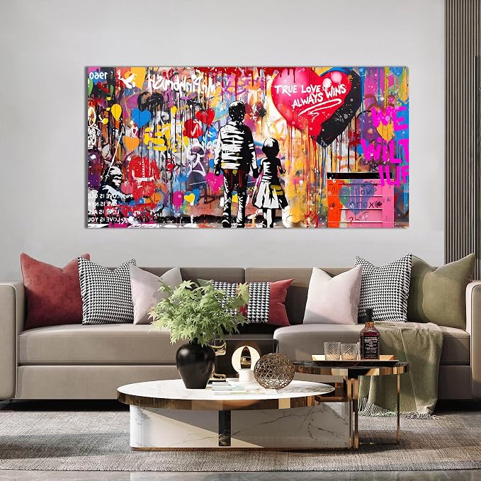 Graffiti Canvas Wall Art For Living Room Large Colorful Wall Art For Office - Image 2