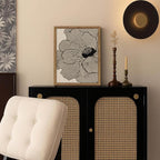 Framed Abstract Floral Wall Art, Neutral Line Flower Canvas Wall Decor Painting - Image 2