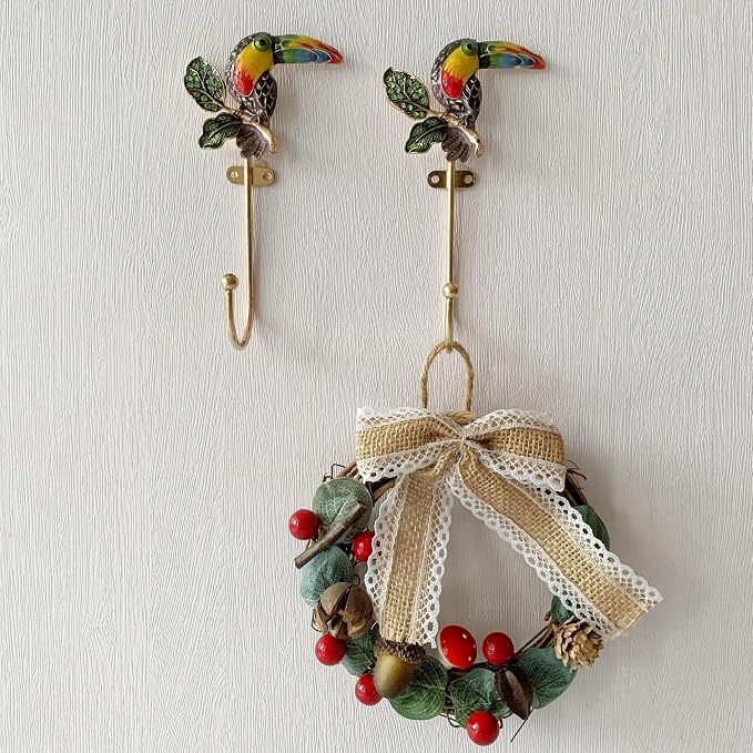 2 Pack Decorative Wall Hooks, Vintage Bird Shaped Metal Wall Hook - Image 5