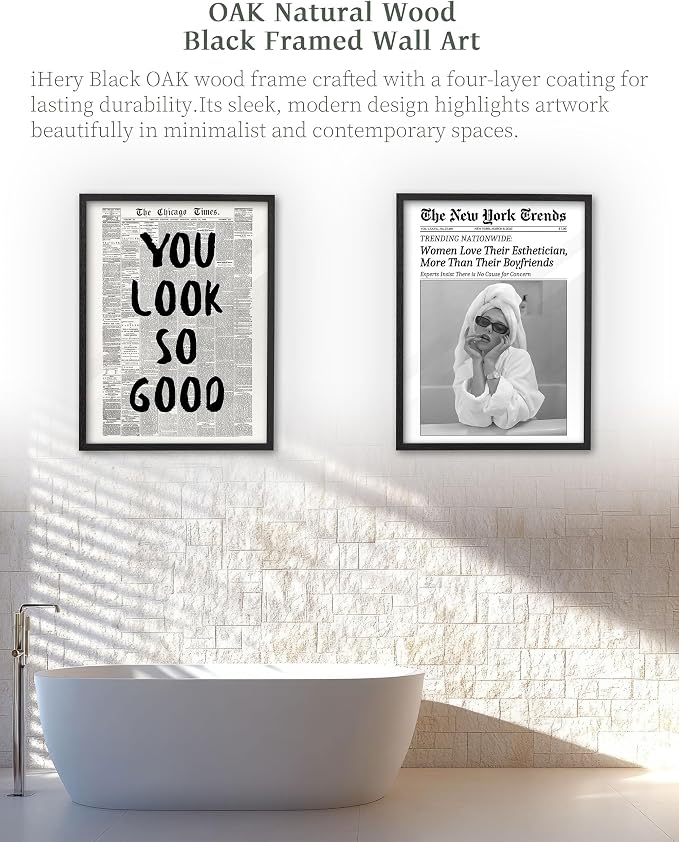 iHery Premium Natural Black OAK Wood 12x16in You Look So Good Trendy - Image 3