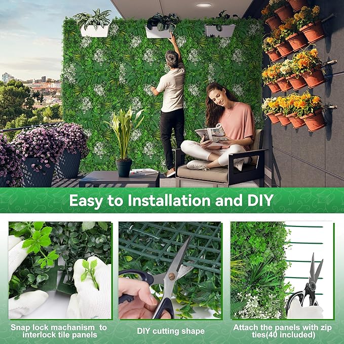 20"x20" Grass Wall Panels, Faux Green Wall Decor - Image 5